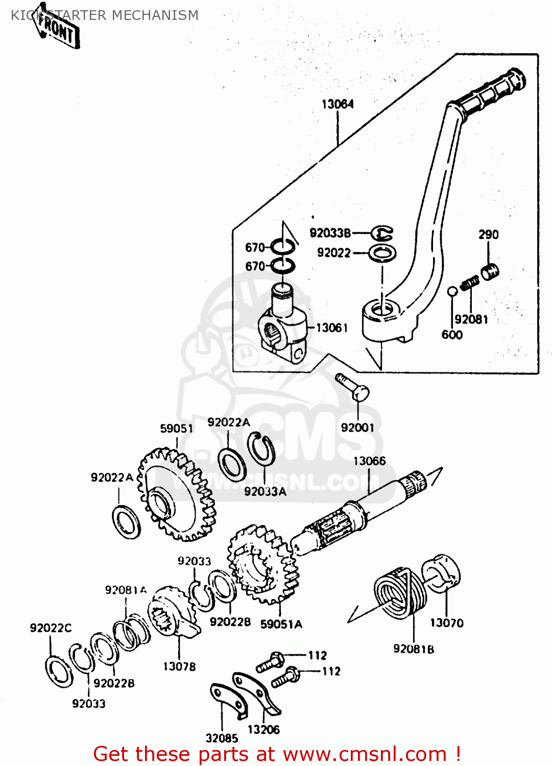 KICKSTARTER MECHANISM KL600B1 1985 EUROPE UK FR GR IT NR SD WK