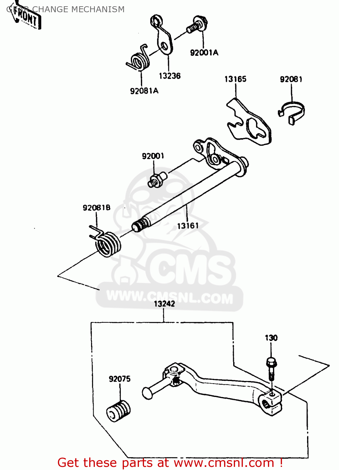GEAR CHANGE MECHANISM KL600B1 1985 EUROPE UK FR GR IT NR SD WK