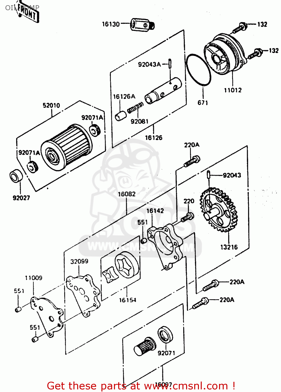 OIL PUMP KL600B1 1985 EUROPE UK FR GR IT NR SD WK