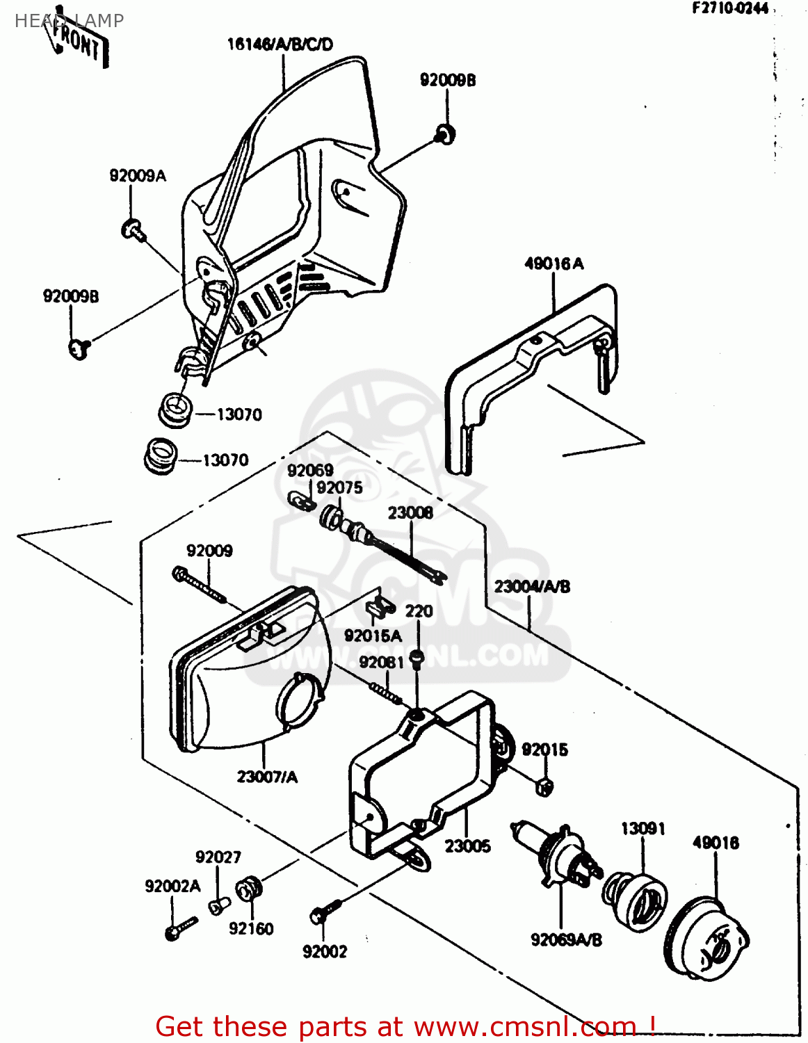 HEAD LAMP KL600B1 1985 EUROPE UK FR GR IT NR SD WK