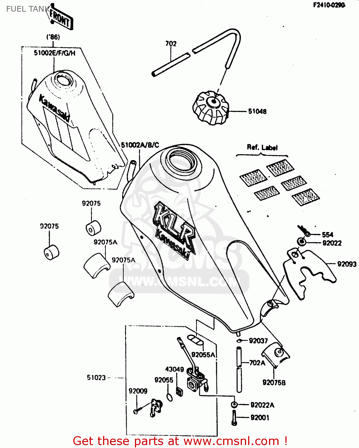 FUEL TANK KL600B1 1985 EUROPE UK FR GR IT NR SD WK