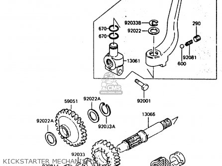 KICKSTARTER MECHANISM - KL600B1 1985 EUROPE UK FR GR IT NR SD WK