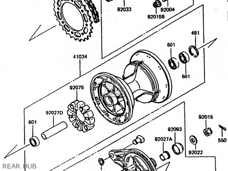 REAR HUB - KL600B1 1985 EUROPE UK FR GR IT NR SD WK