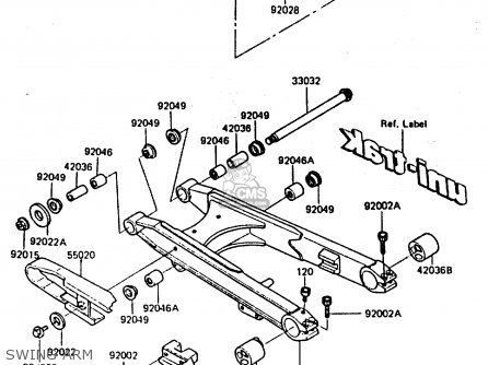 SWING ARM - KL600B1 1985 EUROPE UK FR GR IT NR SD WK