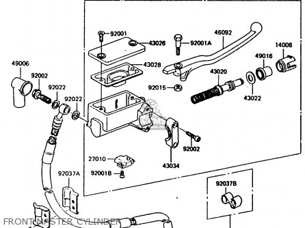 FRONT MASTER CYLINDER - KL600B1 1985 EUROPE UK FR GR IT NR SD WK