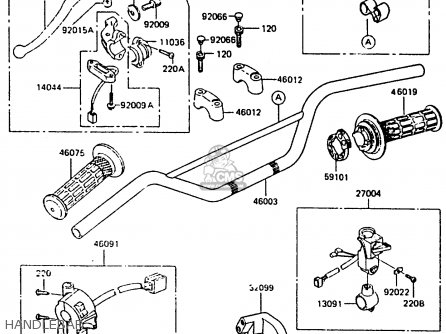 HANDLEBAR - KL600B1 1985 EUROPE UK FR GR IT NR SD WK