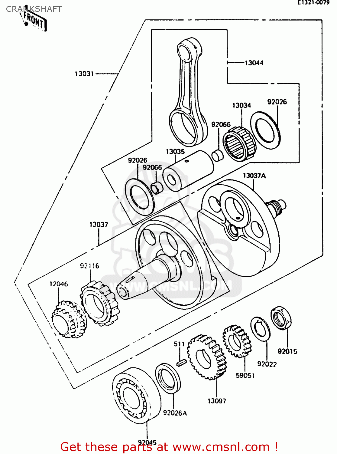 CRANKSHAFT KL600B2 1986 EUROPE UK FR CP GR IT NR SD SP WG