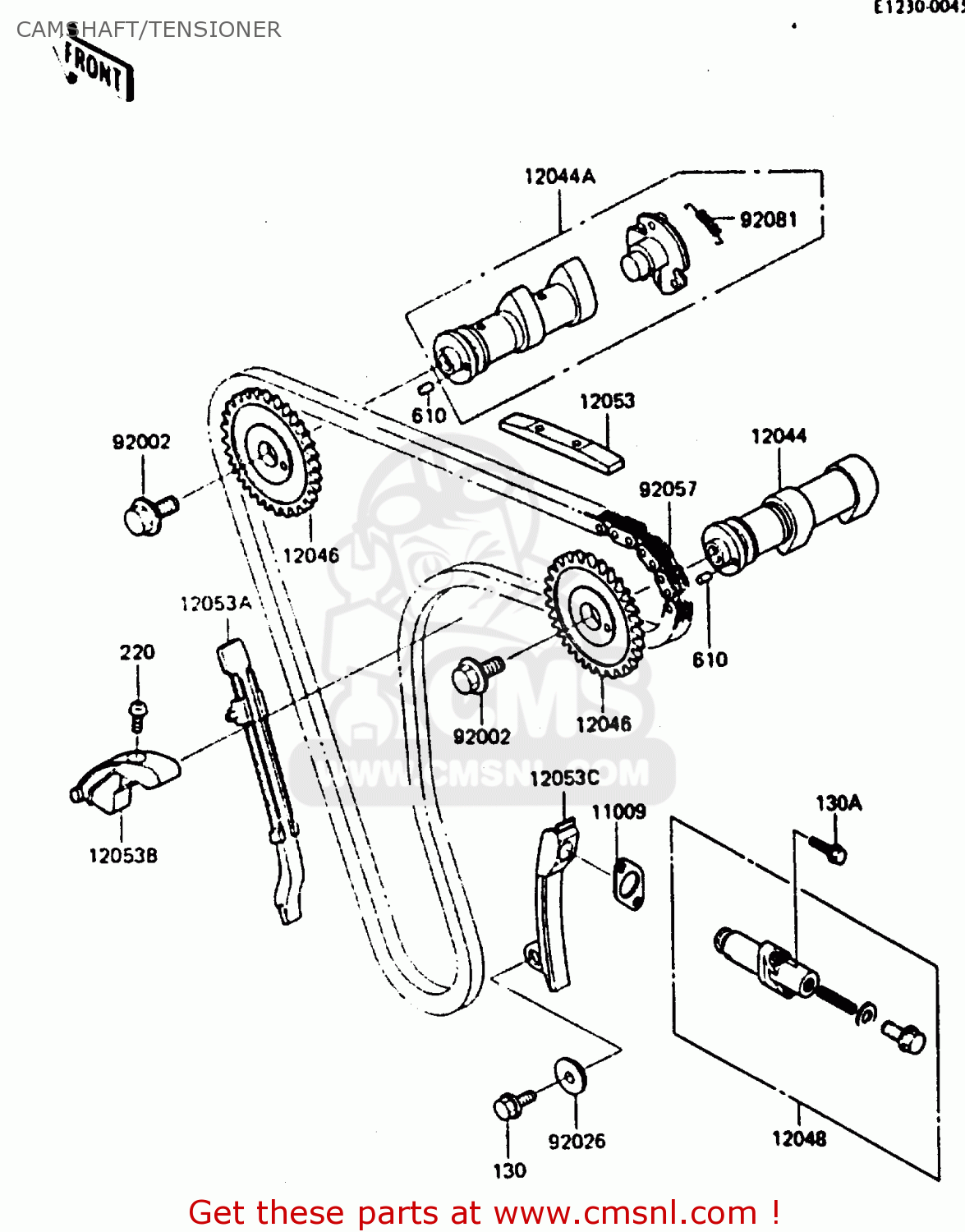 CAMSHAFT/TENSIONER KL600B2 1986 EUROPE UK FR CP GR IT NR SD SP WG