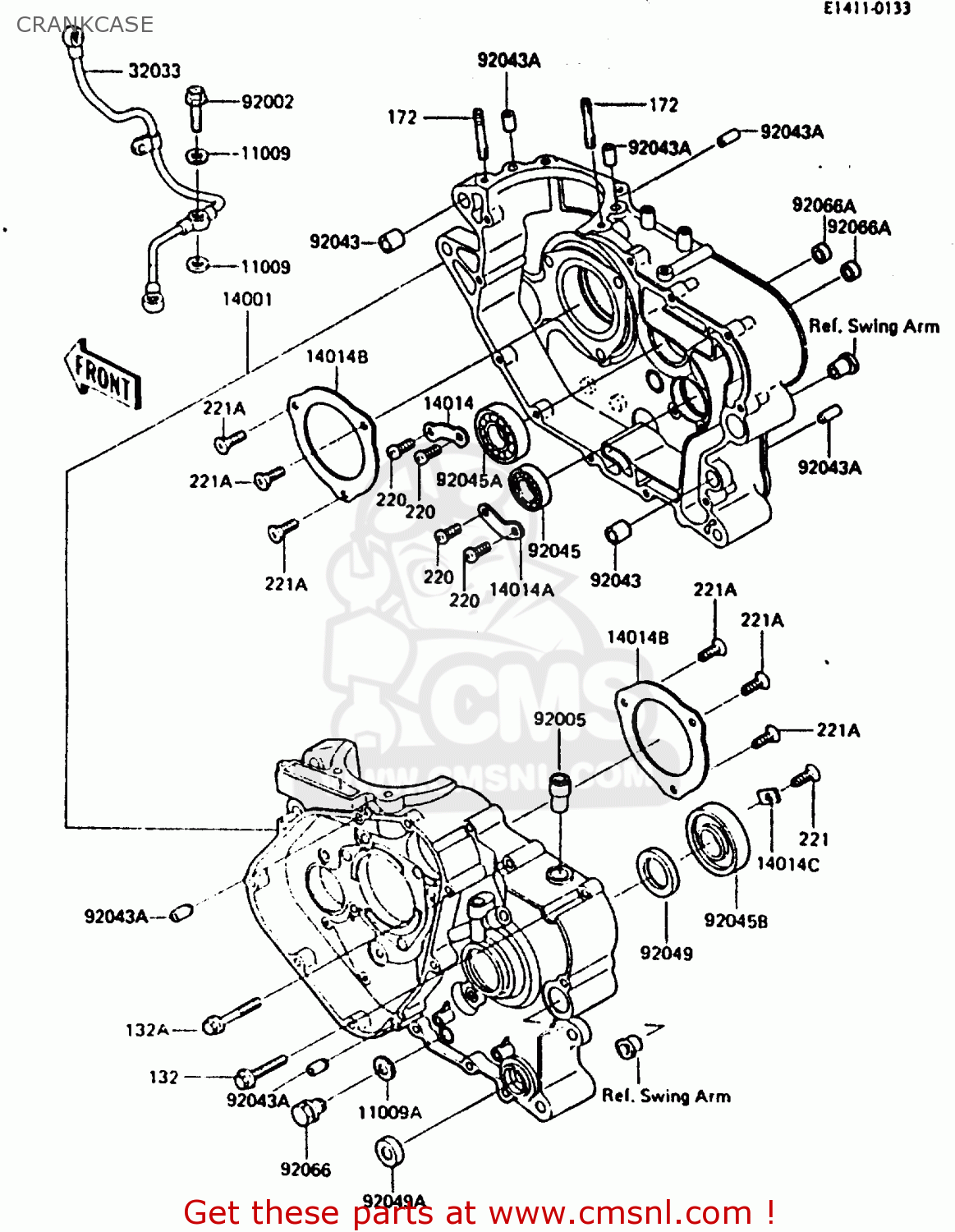 CRANKCASE KL600B2 1986 EUROPE UK FR CP GR IT NR SD SP WG