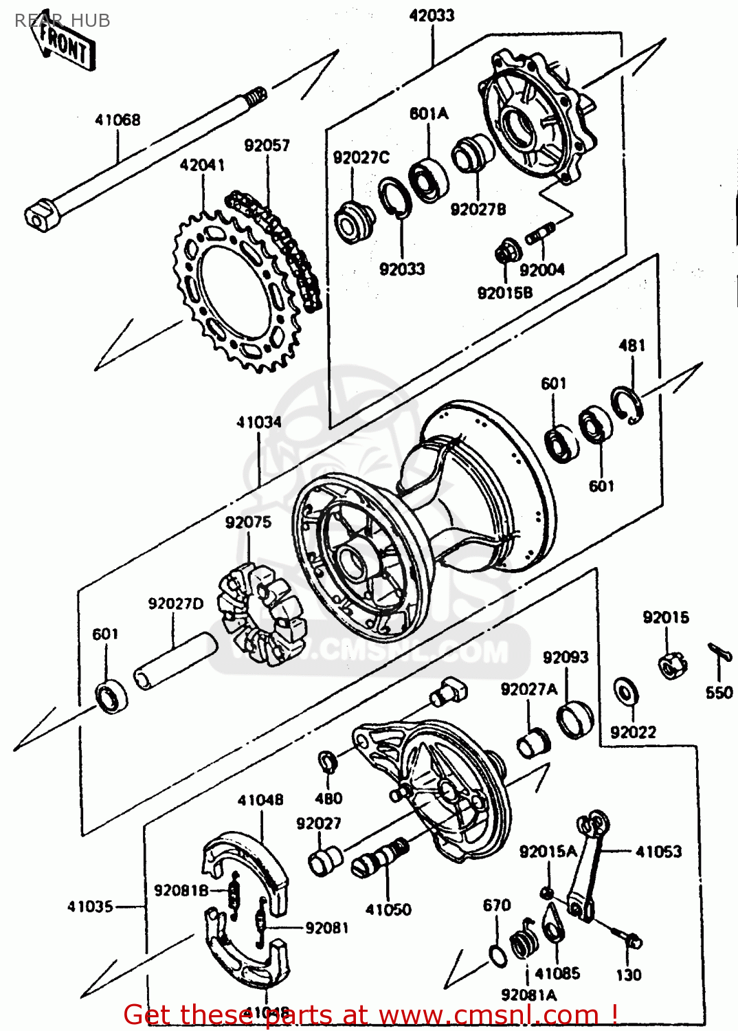 REAR HUB KL600B2 1986 EUROPE UK FR CP GR IT NR SD SP WG
