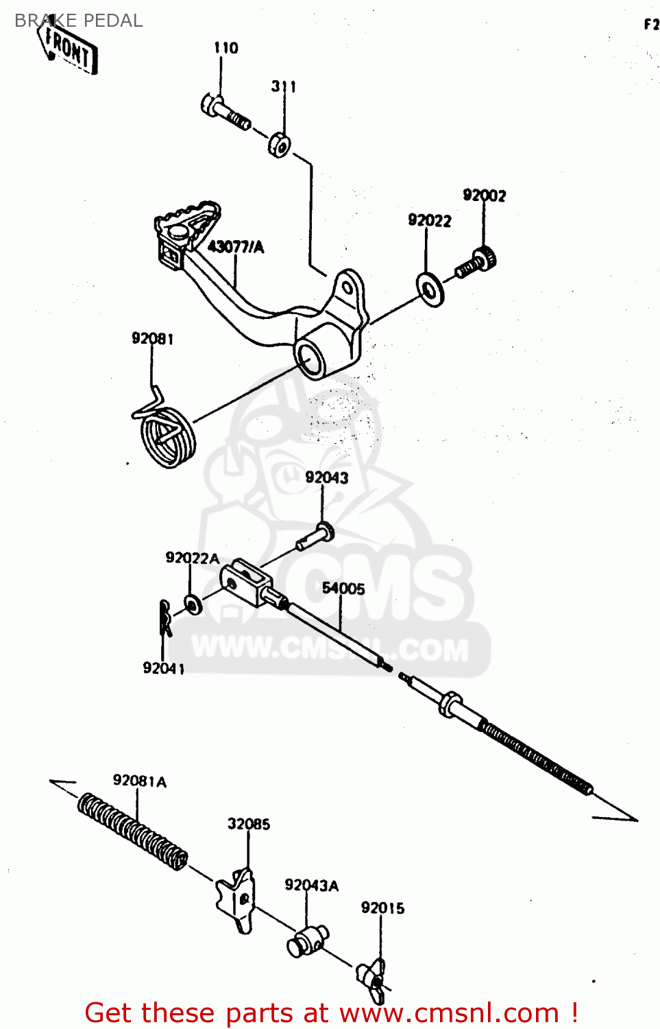 BRAKE PEDAL KL600B2 1986 EUROPE UK FR CP GR IT NR SD SP WG