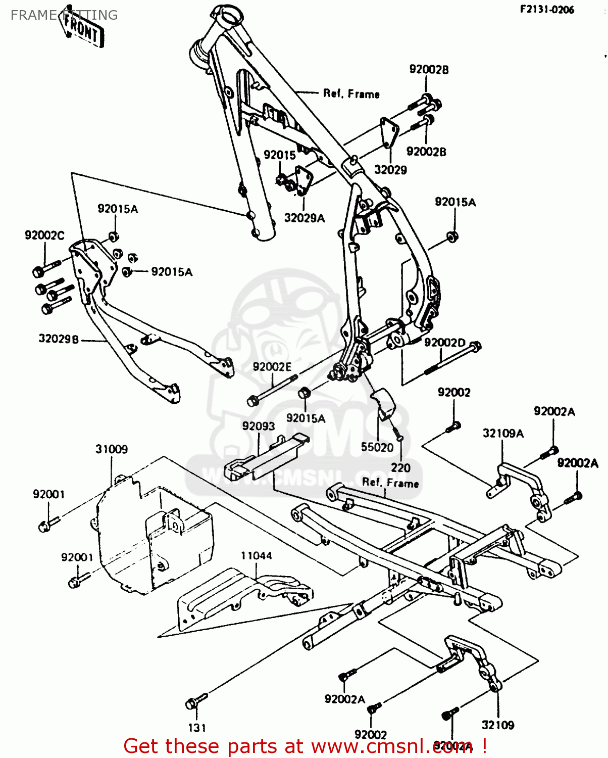 FRAME FITTING KL600B2 1986 EUROPE UK FR CP GR IT NR SD SP WG