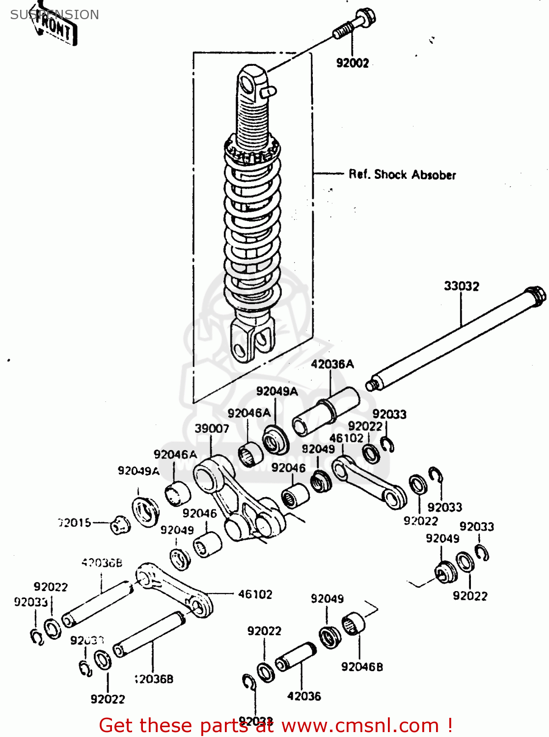 SUSPENSION KL600B2 1986 EUROPE UK FR CP GR IT NR SD SP WG