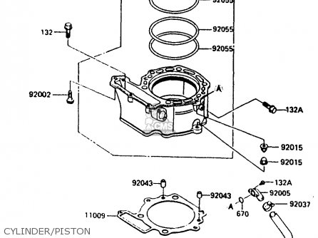 CYLINDER/PISTON - KL600B2 1986 EUROPE UK FR CP GR IT NR SD SP WG