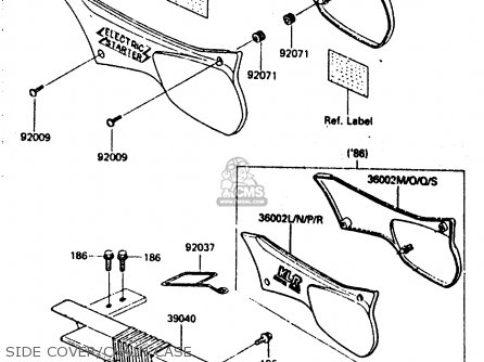 SIDE COVER/CHAIN CASE - KL600B2 1986 EUROPE UK FR CP GR IT NR SD SP WG