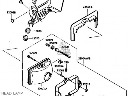 HEAD LAMP - KL600B2 1986 EUROPE UK FR CP GR IT NR SD SP WG