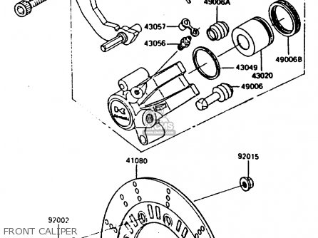 FRONT CALIPER - KL600B2 1986 EUROPE UK FR CP GR IT NR SD SP WG
