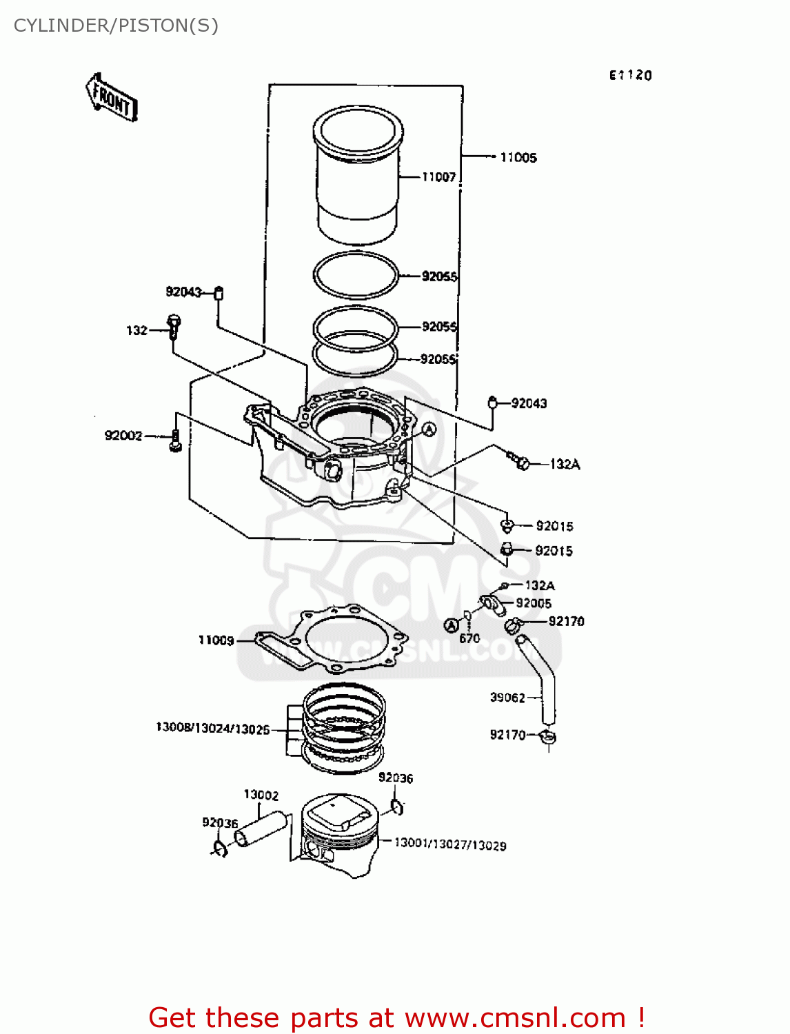 CYLINDER/PISTON(S) KL600B4 KLR600 1988 EUROPE UK FG