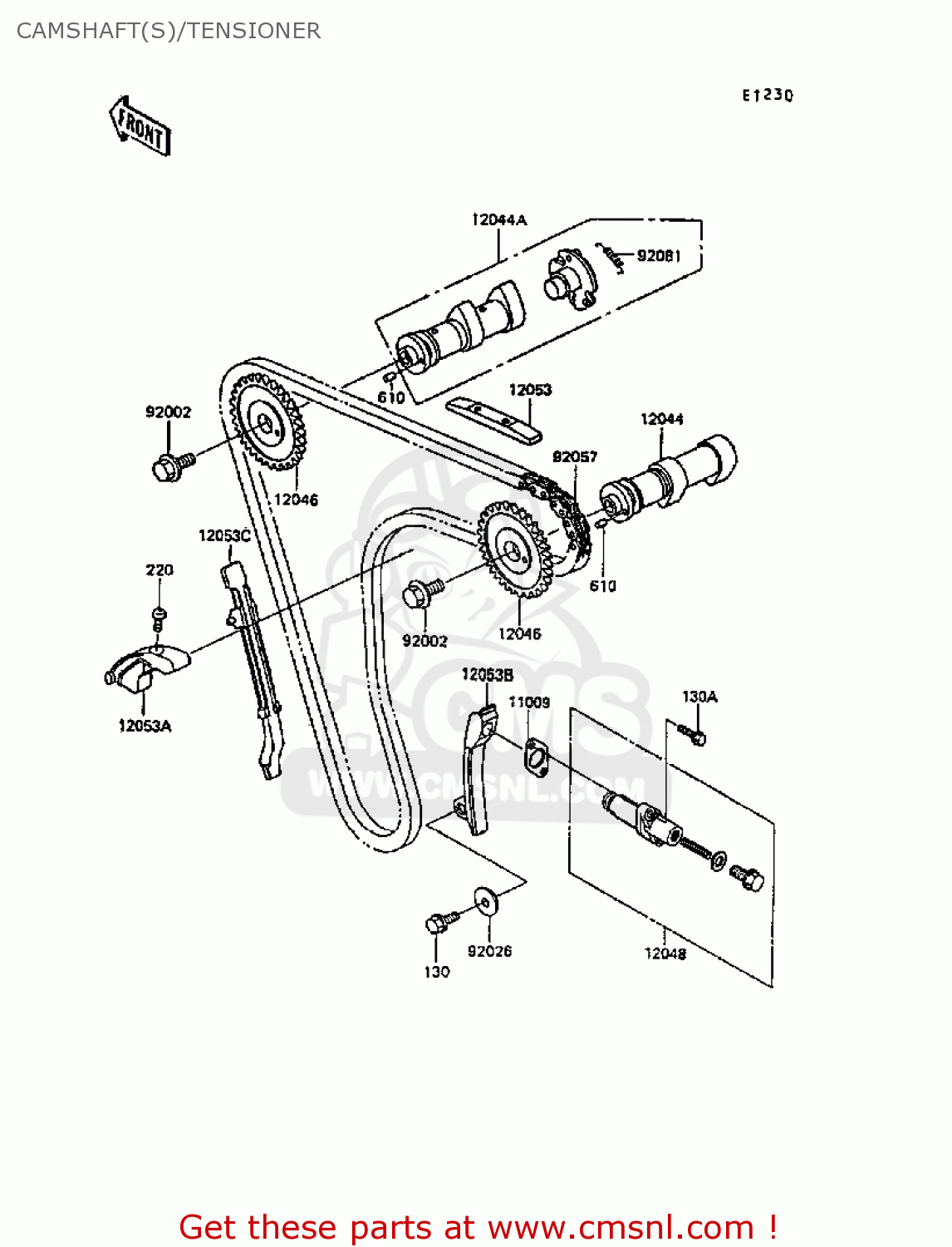 CAMSHAFT(S)/TENSIONER KL600B4 KLR600 1988 EUROPE UK FG
