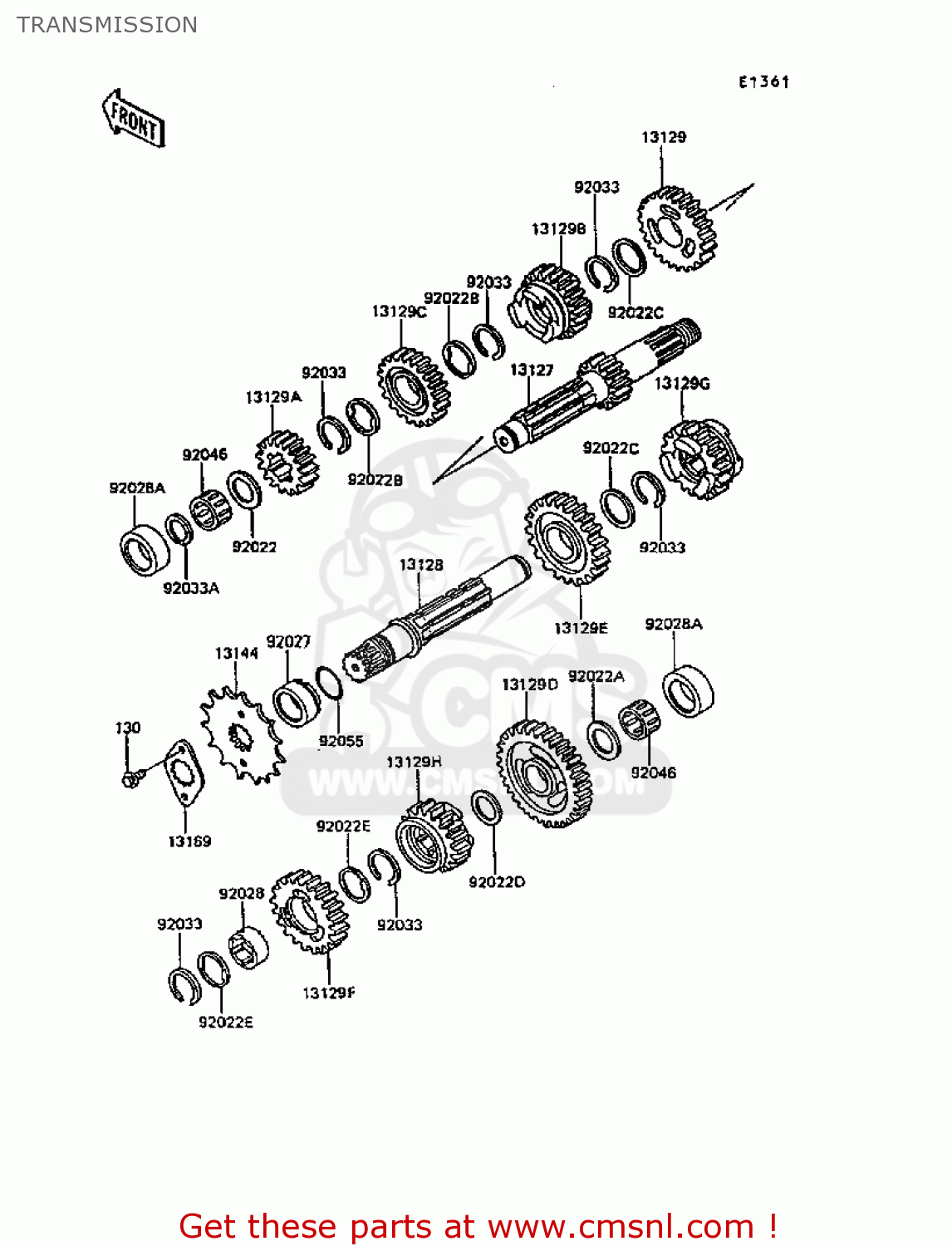 TRANSMISSION KL600B4 KLR600 1988 EUROPE UK FG