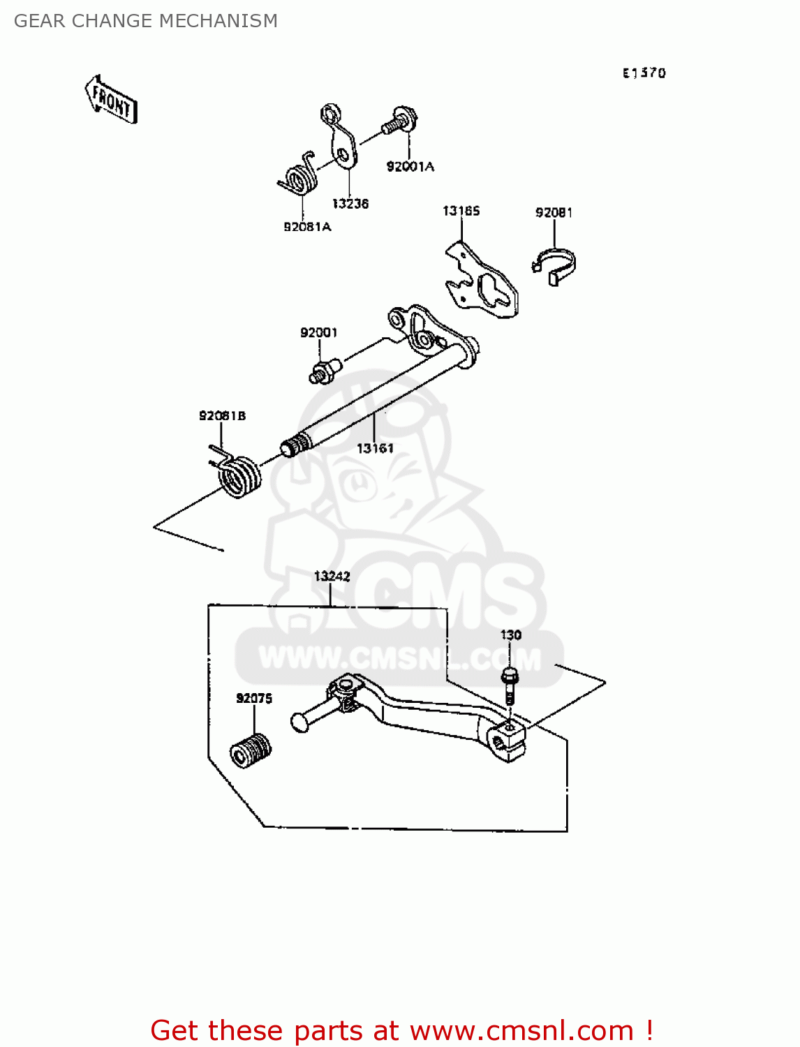 GEAR CHANGE MECHANISM KL600B4 KLR600 1988 EUROPE UK FG