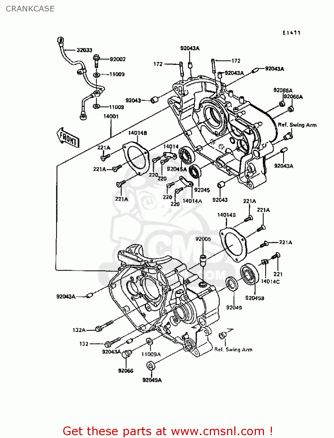 CRANKCASE KL600B4 KLR600 1988 EUROPE UK FG