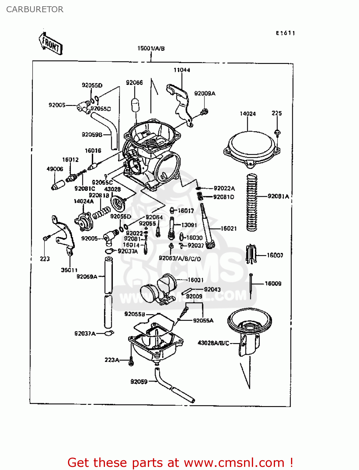 CARBURETOR KL600B4 KLR600 1988 EUROPE UK FG