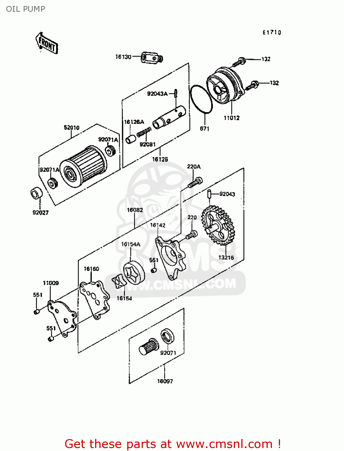 OIL PUMP KL600B4 KLR600 1988 EUROPE UK FG