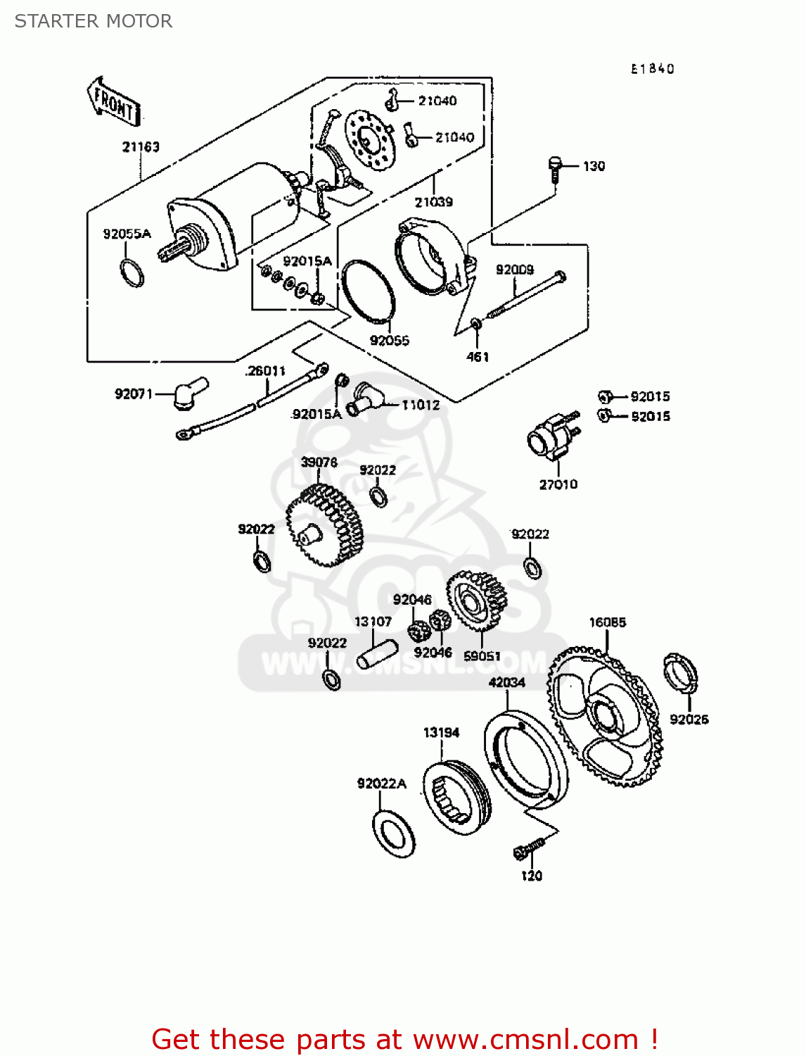 STARTER MOTOR KL600B4 KLR600 1988 EUROPE UK FG