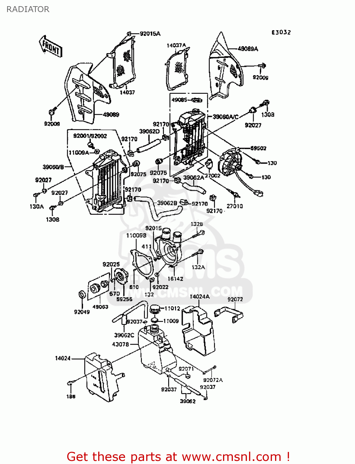 RADIATOR KL600B4 KLR600 1988 EUROPE UK FG