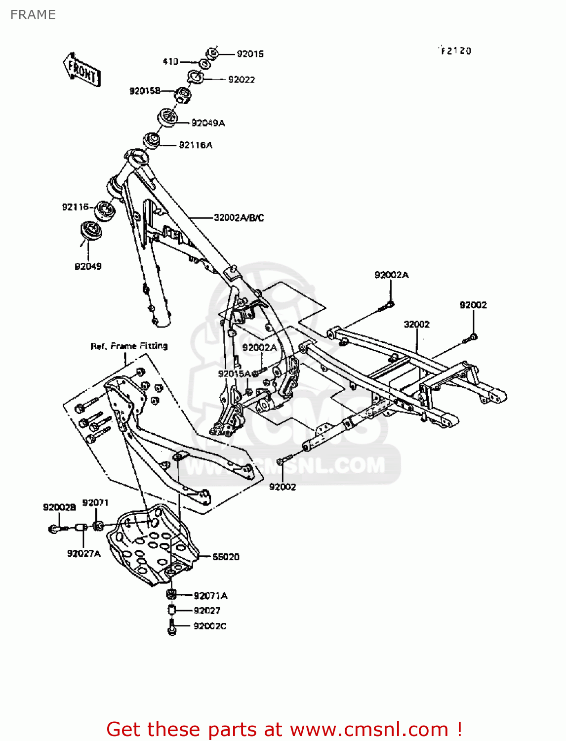 FRAME KL600B4 KLR600 1988 EUROPE UK FG