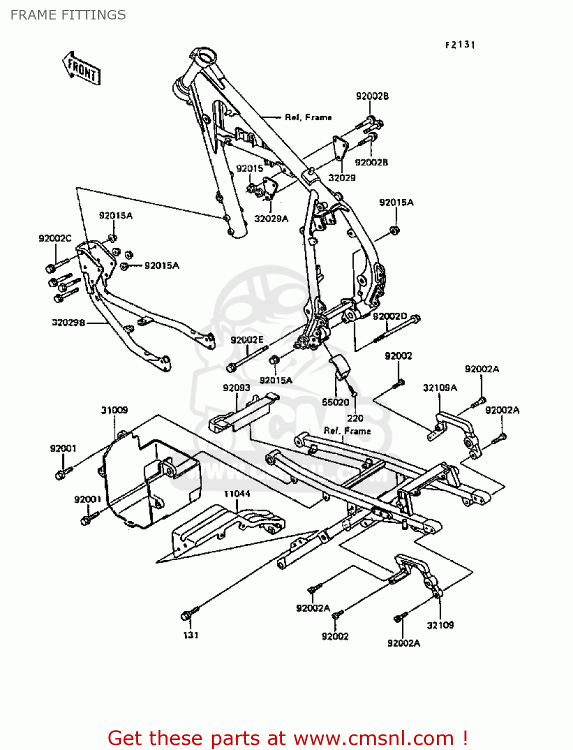FRAME FITTINGS KL600B4 KLR600 1988 EUROPE UK FG