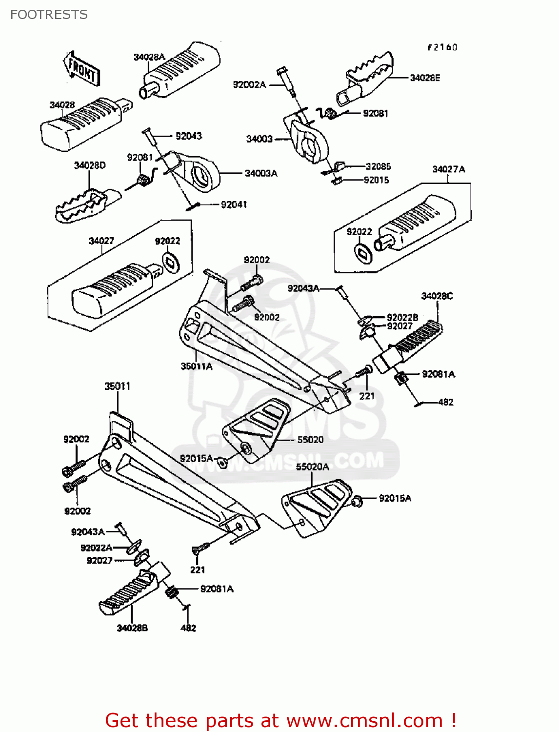 FOOTRESTS KL600B4 KLR600 1988 EUROPE UK FG