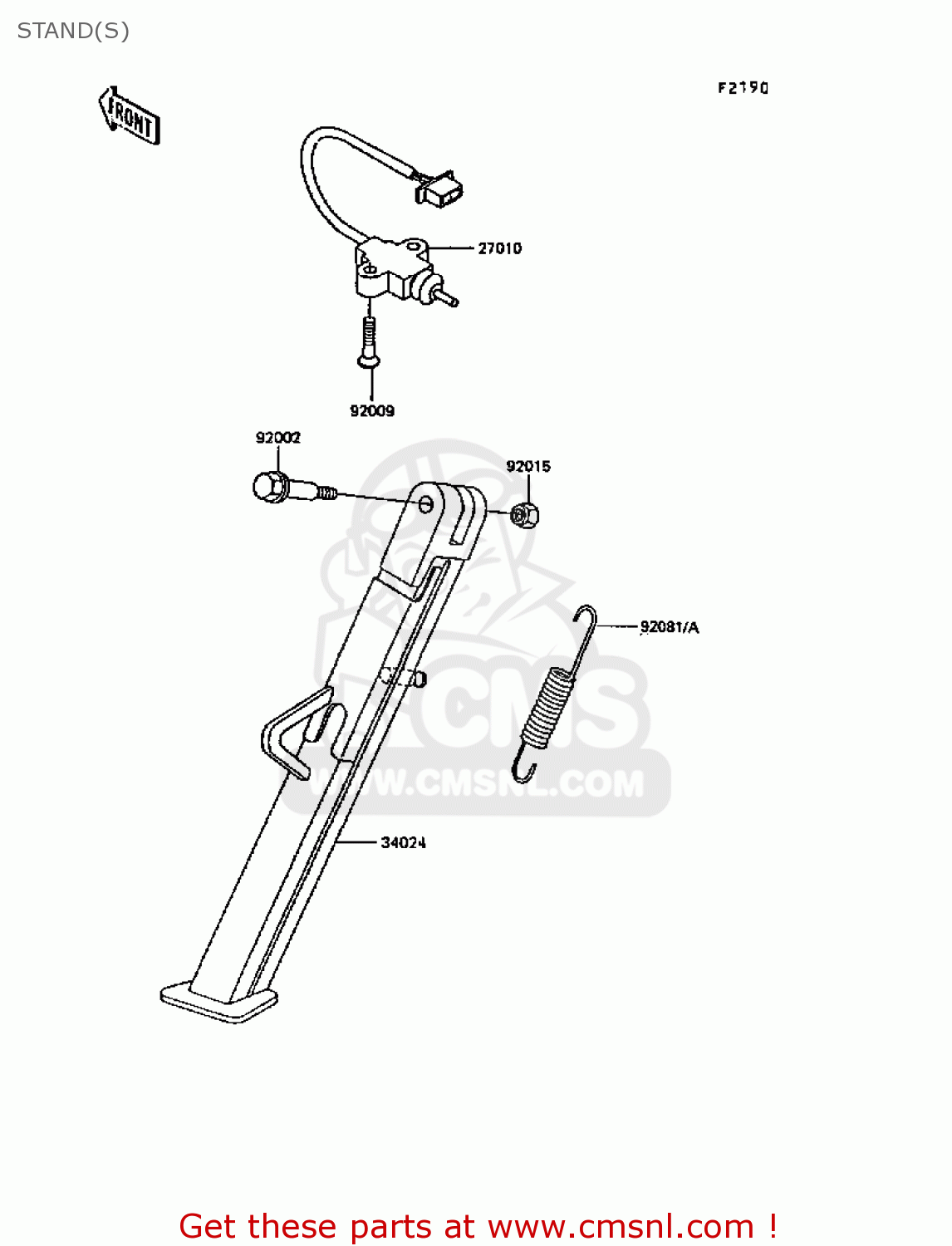 STAND(S) KL600B4 KLR600 1988 EUROPE UK FG