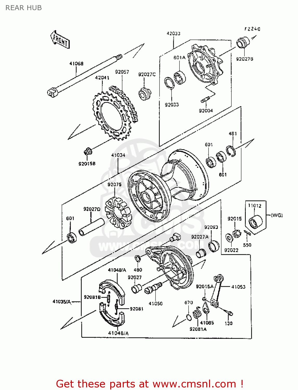 REAR HUB KL600B4 KLR600 1988 EUROPE UK FG