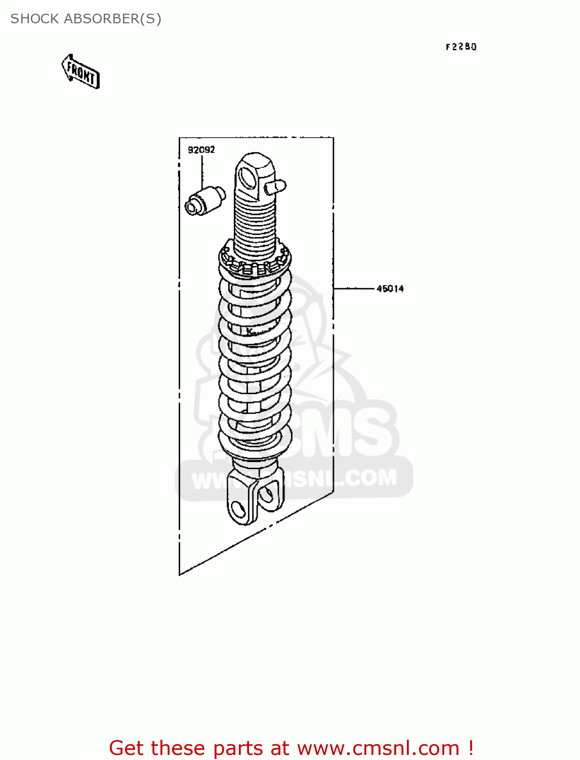 SHOCK ABSORBER(S) KL600B4 KLR600 1988 EUROPE UK FG