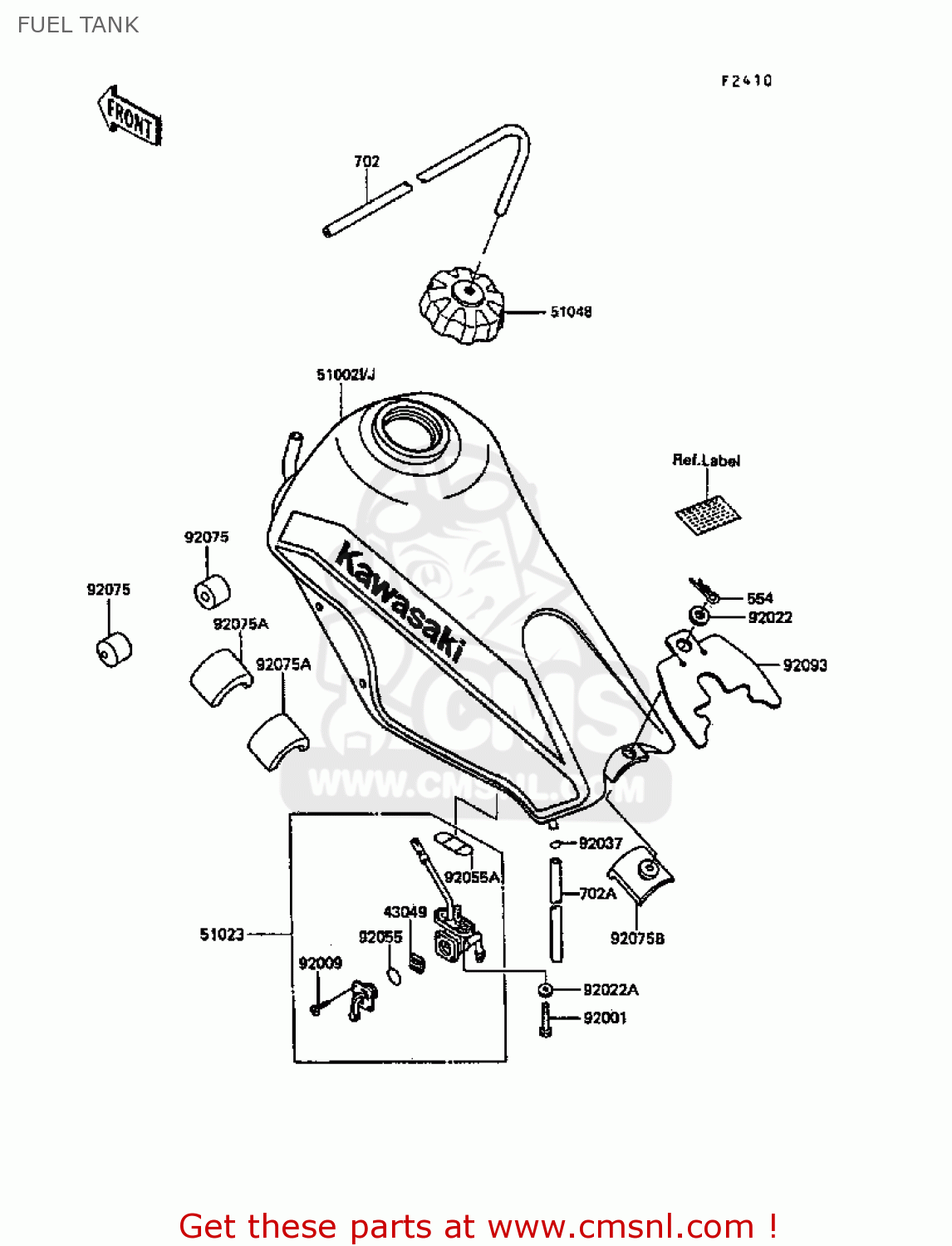 FUEL TANK KL600B4 KLR600 1988 EUROPE UK FG