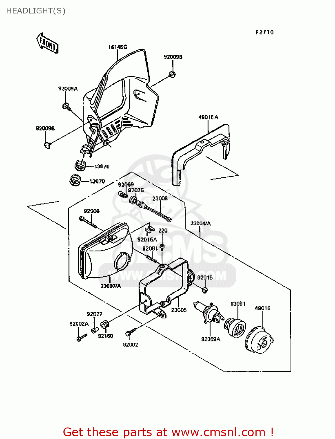 HEADLIGHT(S) KL600B4 KLR600 1988 EUROPE UK FG