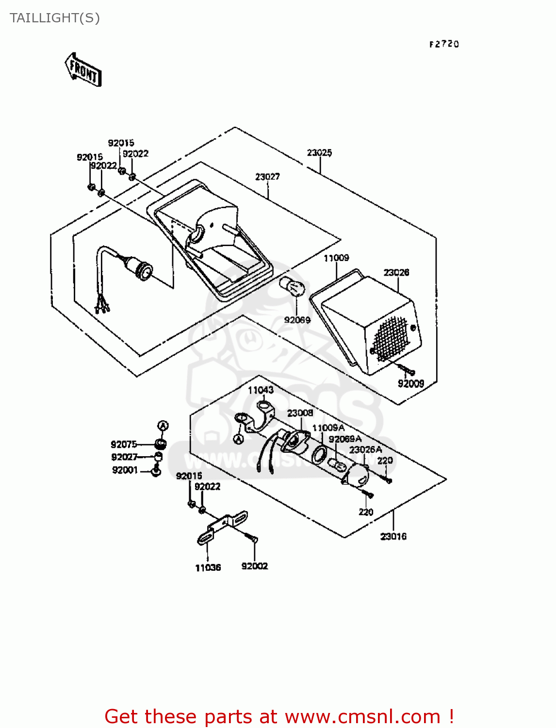 TAILLIGHT(S) KL600B4 KLR600 1988 EUROPE UK FG