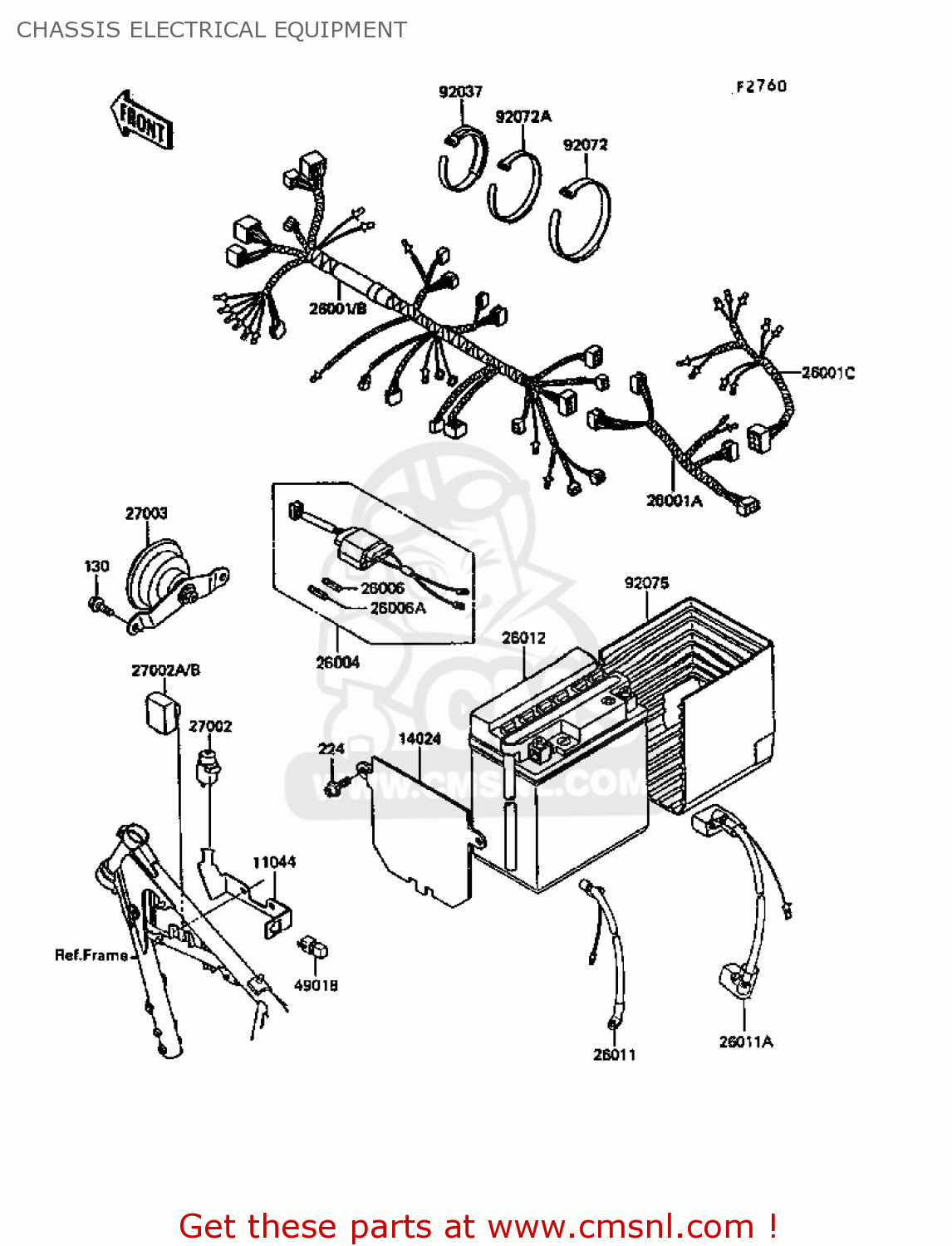 CHASSIS ELECTRICAL EQUIPMENT KL600B4 KLR600 1988 EUROPE UK FG