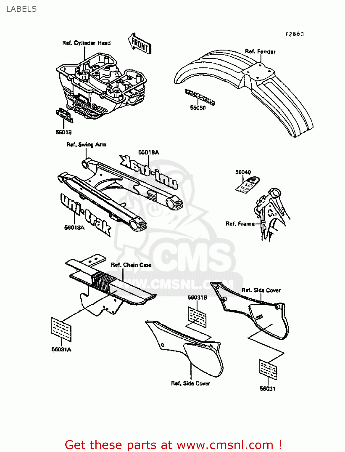 LABELS KL600B4 KLR600 1988 EUROPE UK FG