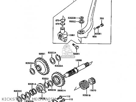 KICKSTARTER MECHANISM - KL600B4 KLR600 1988 EUROPE UK FG