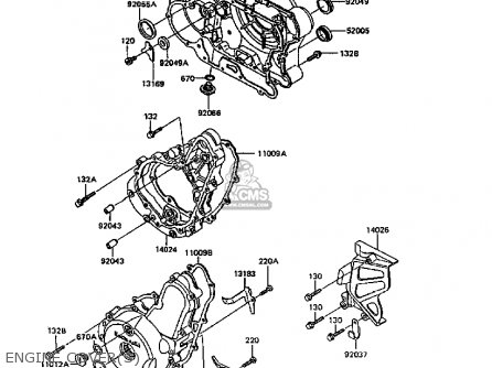 ENGINE COVER(S) - KL600B4 KLR600 1988 EUROPE UK FG