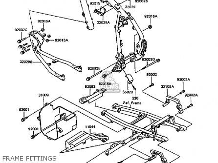 FRAME FITTINGS - KL600B4 KLR600 1988 EUROPE UK FG