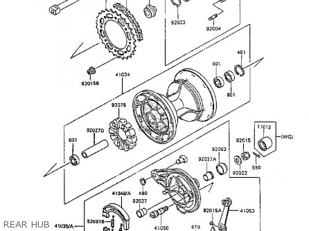 REAR HUB - KL600B4 KLR600 1988 EUROPE UK FG