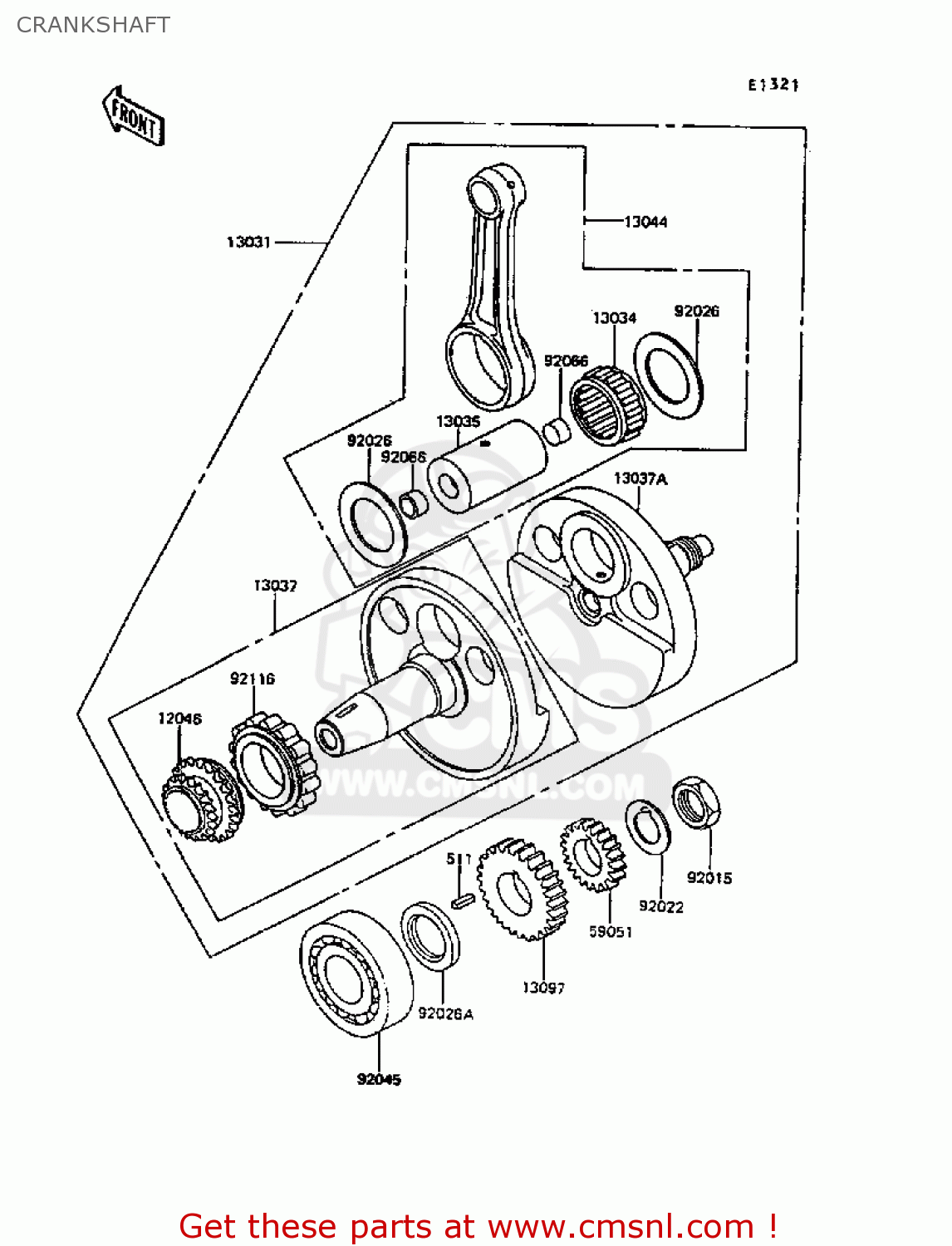 CRANKSHAFT KL600B5 KLR600 1989 SWEDEN FG