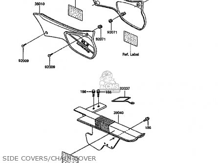 SIDE COVERS/CHAIN COVER - KL600B5 KLR600 1989 SWEDEN FG