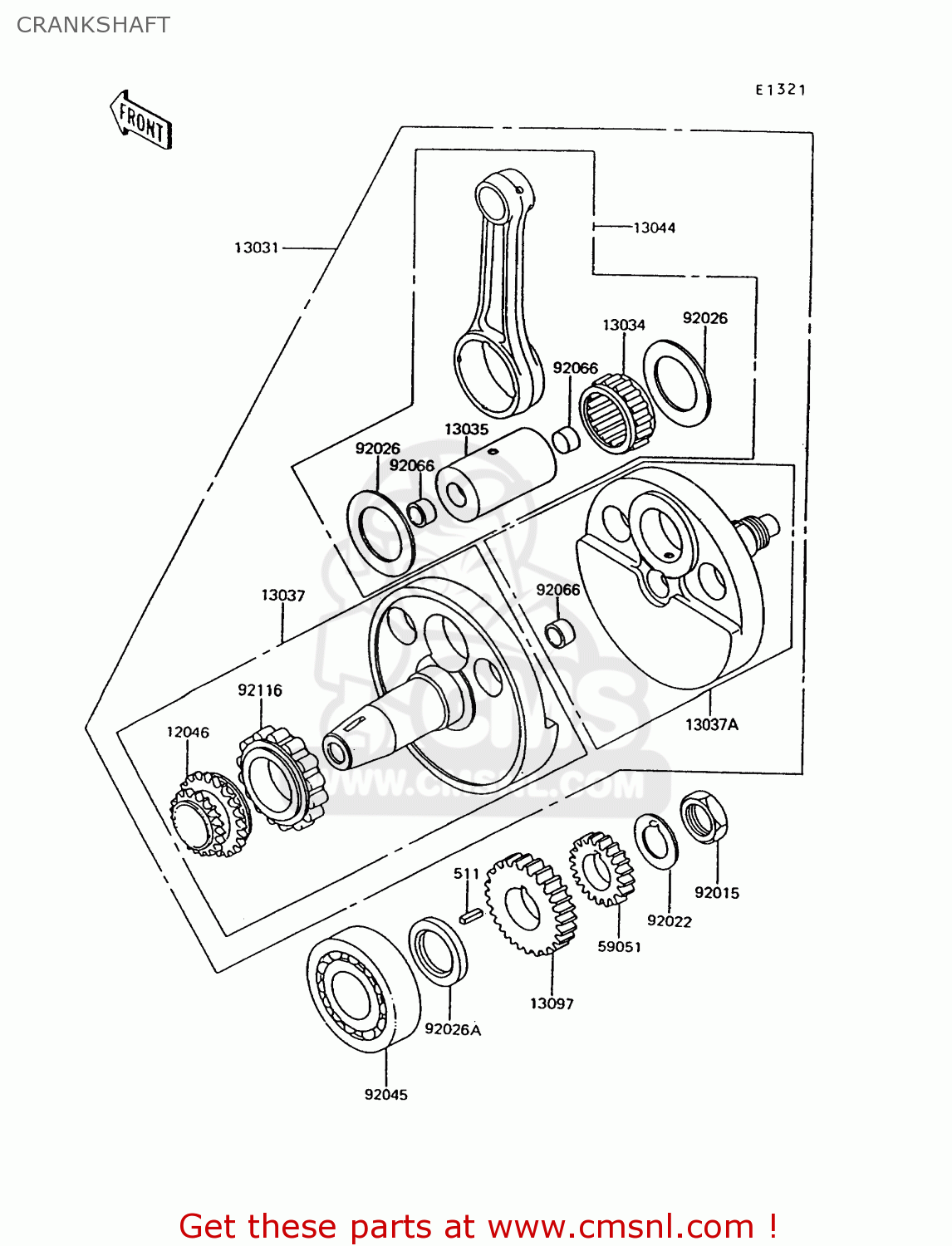 CRANKSHAFT KL600B6 KLR600 1991 ITALY