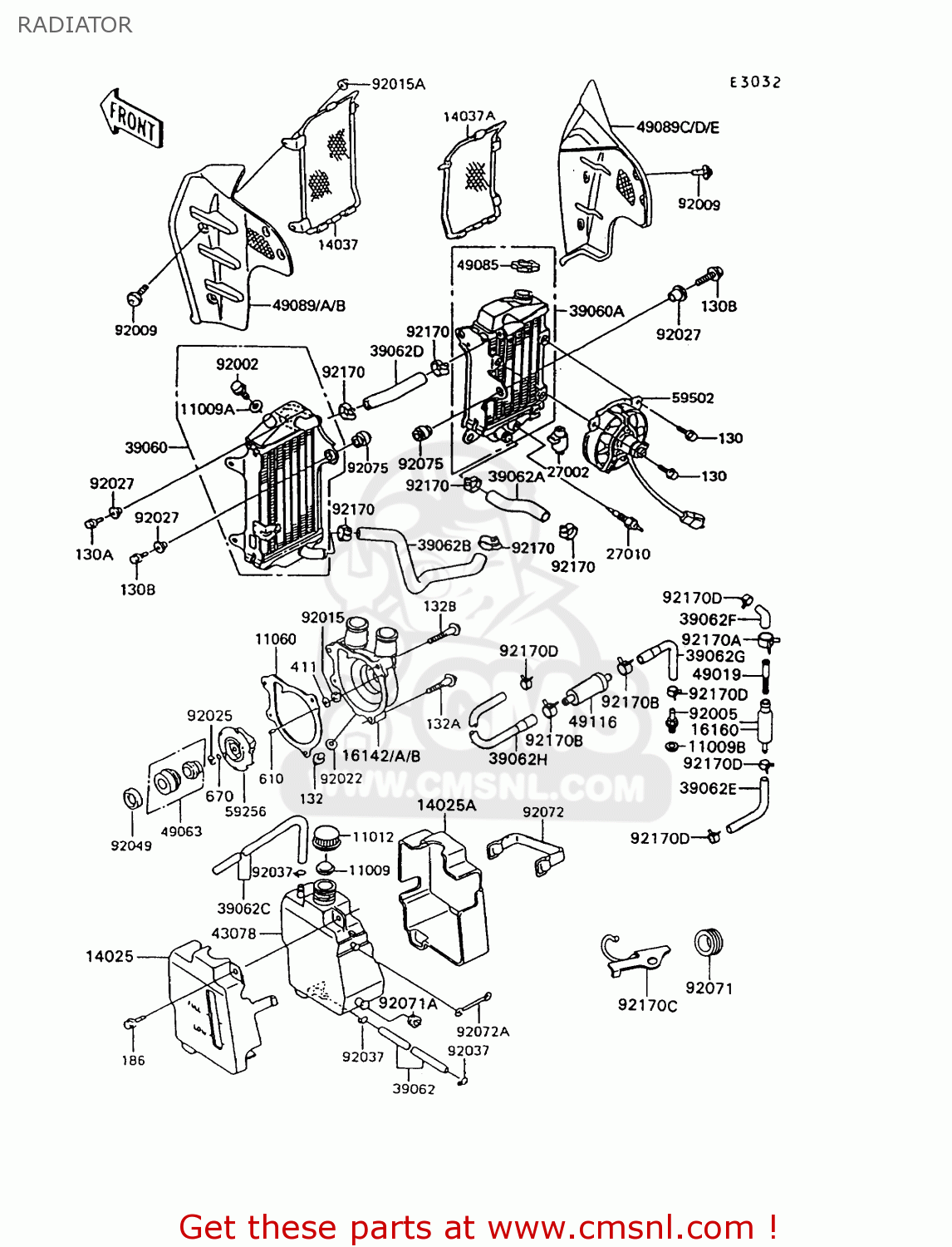 RADIATOR KL600B6 KLR600 1991 ITALY