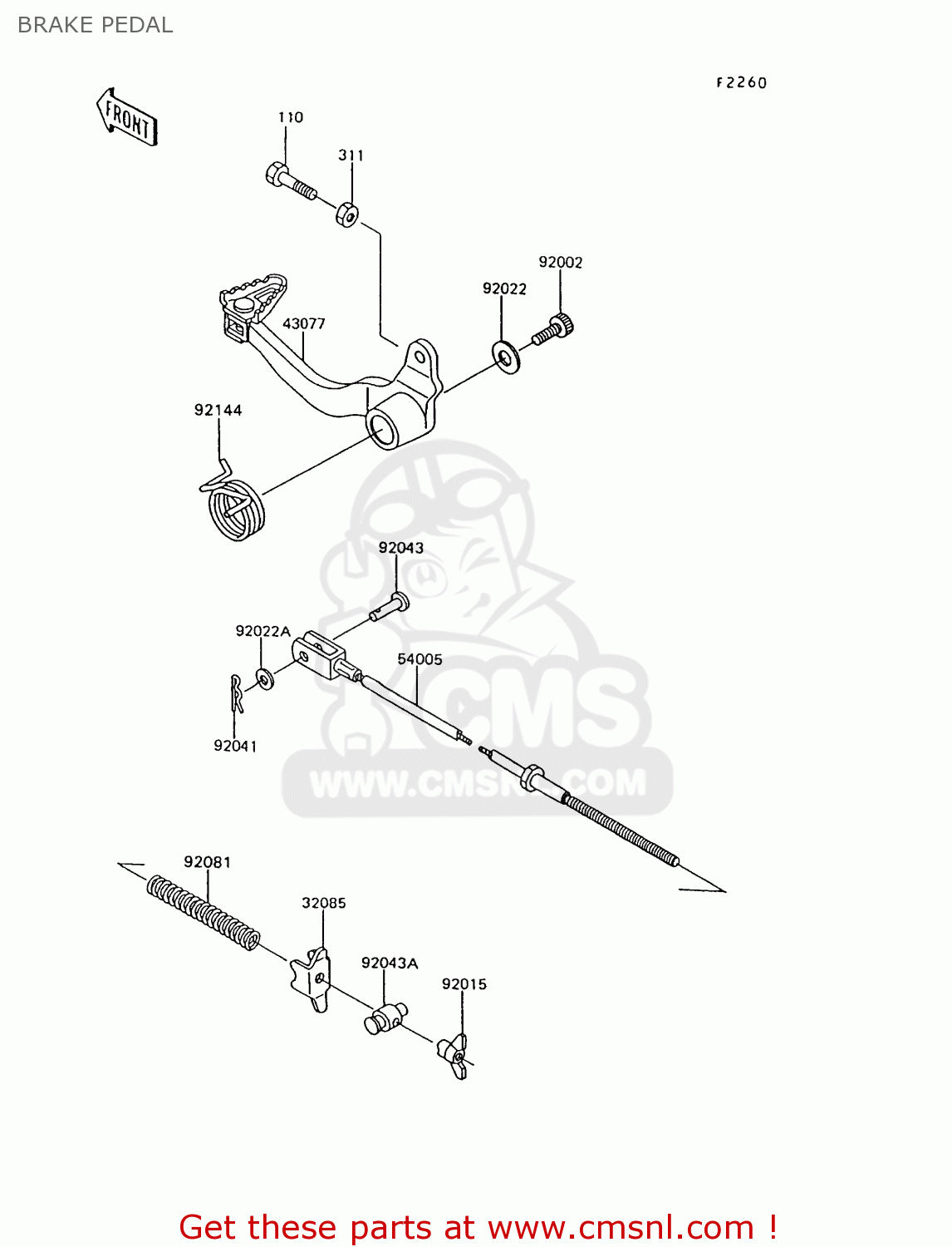 BRAKE PEDAL KL600B6 KLR600 1991 ITALY